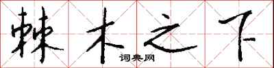 錢沛雲棘木之下行書怎么寫