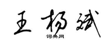 梁錦英王楊斌草書個性簽名怎么寫