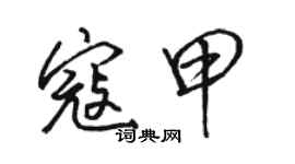 駱恆光寇甲行書個性簽名怎么寫