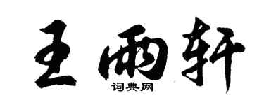 胡問遂王雨軒行書個性簽名怎么寫