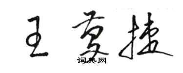 駱恆光王慶捷草書個性簽名怎么寫