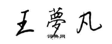 王正良王夢凡行書個性簽名怎么寫