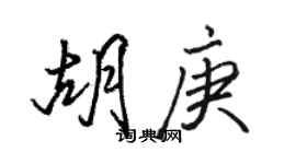 駱恆光胡庚行書個性簽名怎么寫