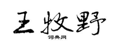 曾慶福王牧野行書個性簽名怎么寫