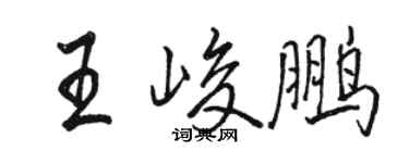 駱恆光王峻鵬行書個性簽名怎么寫