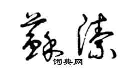 曾慶福蘇潔草書個性簽名怎么寫