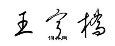 梁錦英王寧橋草書個性簽名怎么寫