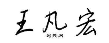 王正良王凡宏行書個性簽名怎么寫