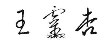 駱恆光王靈杏草書個性簽名怎么寫