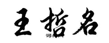 胡問遂王哲名行書個性簽名怎么寫