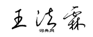 梁錦英王法霖草書個性簽名怎么寫