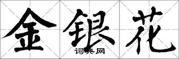 翁闓運金銀花楷書怎么寫