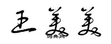 曾慶福王美美草書個性簽名怎么寫