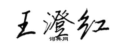 王正良王澄紅行書個性簽名怎么寫