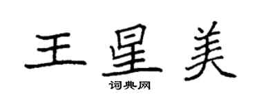 袁強王星美楷書個性簽名怎么寫