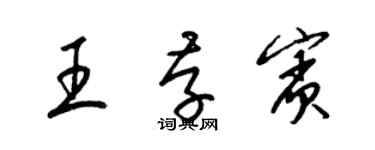 梁錦英王存賓草書個性簽名怎么寫