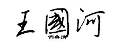 王正良王國河行書個性簽名怎么寫