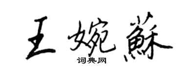 王正良王婉蘇行書個性簽名怎么寫