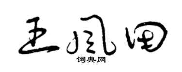曾慶福王風田草書個性簽名怎么寫