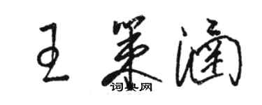 駱恆光王策涵草書個性簽名怎么寫