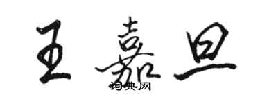 駱恆光王嘉旦行書個性簽名怎么寫