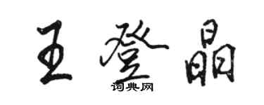 駱恆光王登晶行書個性簽名怎么寫