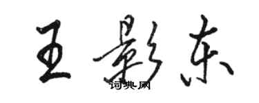 駱恆光王影東行書個性簽名怎么寫