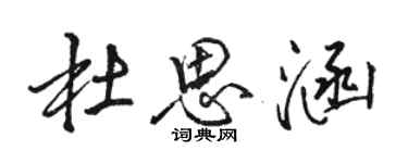 駱恆光杜思涵行書個性簽名怎么寫