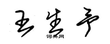 朱錫榮王生予草書個性簽名怎么寫