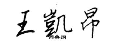 王正良王凱昂行書個性簽名怎么寫