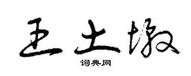 曾慶福王土墩草書個性簽名怎么寫