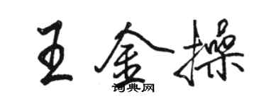 駱恆光王金操行書個性簽名怎么寫