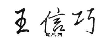 駱恆光王信巧行書個性簽名怎么寫