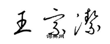 梁錦英王宗潔草書個性簽名怎么寫