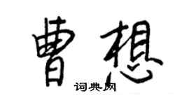 王正良曹想行書個性簽名怎么寫