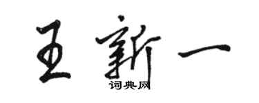 駱恆光王新一行書個性簽名怎么寫