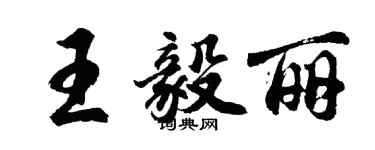 胡問遂王毅麗行書個性簽名怎么寫