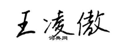 王正良王凌傲行書個性簽名怎么寫