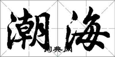 胡問遂潮海行書怎么寫