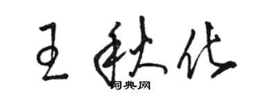 駱恆光王秋化草書個性簽名怎么寫