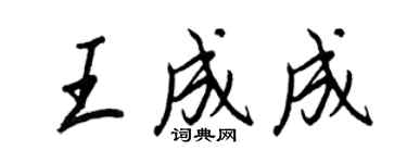 王正良王成成行書個性簽名怎么寫