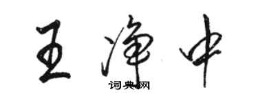 駱恆光王淨中行書個性簽名怎么寫