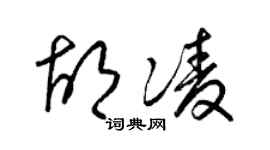 梁錦英胡凌草書個性簽名怎么寫