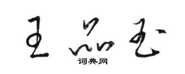 駱恆光王品玉草書個性簽名怎么寫