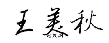 王正良王美秋行書個性簽名怎么寫