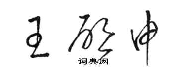 駱恆光王啟申草書個性簽名怎么寫