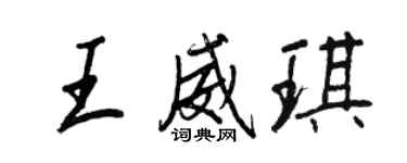 王正良王威琪行書個性簽名怎么寫