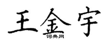 丁謙王金宇楷書個性簽名怎么寫