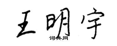王正良王明宇行書個性簽名怎么寫
