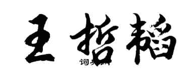 胡問遂王哲韜行書個性簽名怎么寫